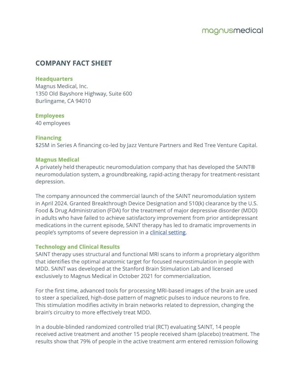 Company Fact Sheet preview